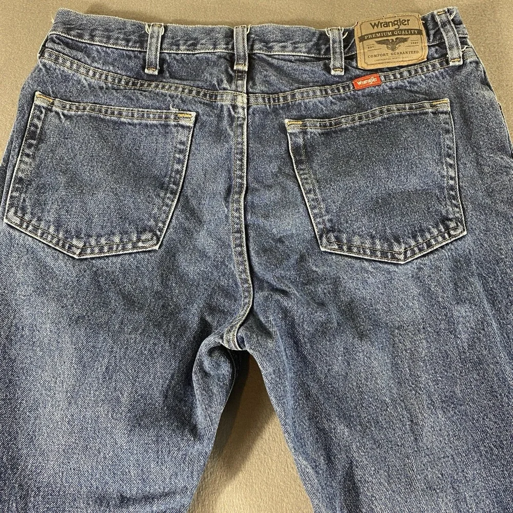 Wrangler Jeans Mens‎ 36X32 Blue Mid Rise Straight Leg Western Cowboy